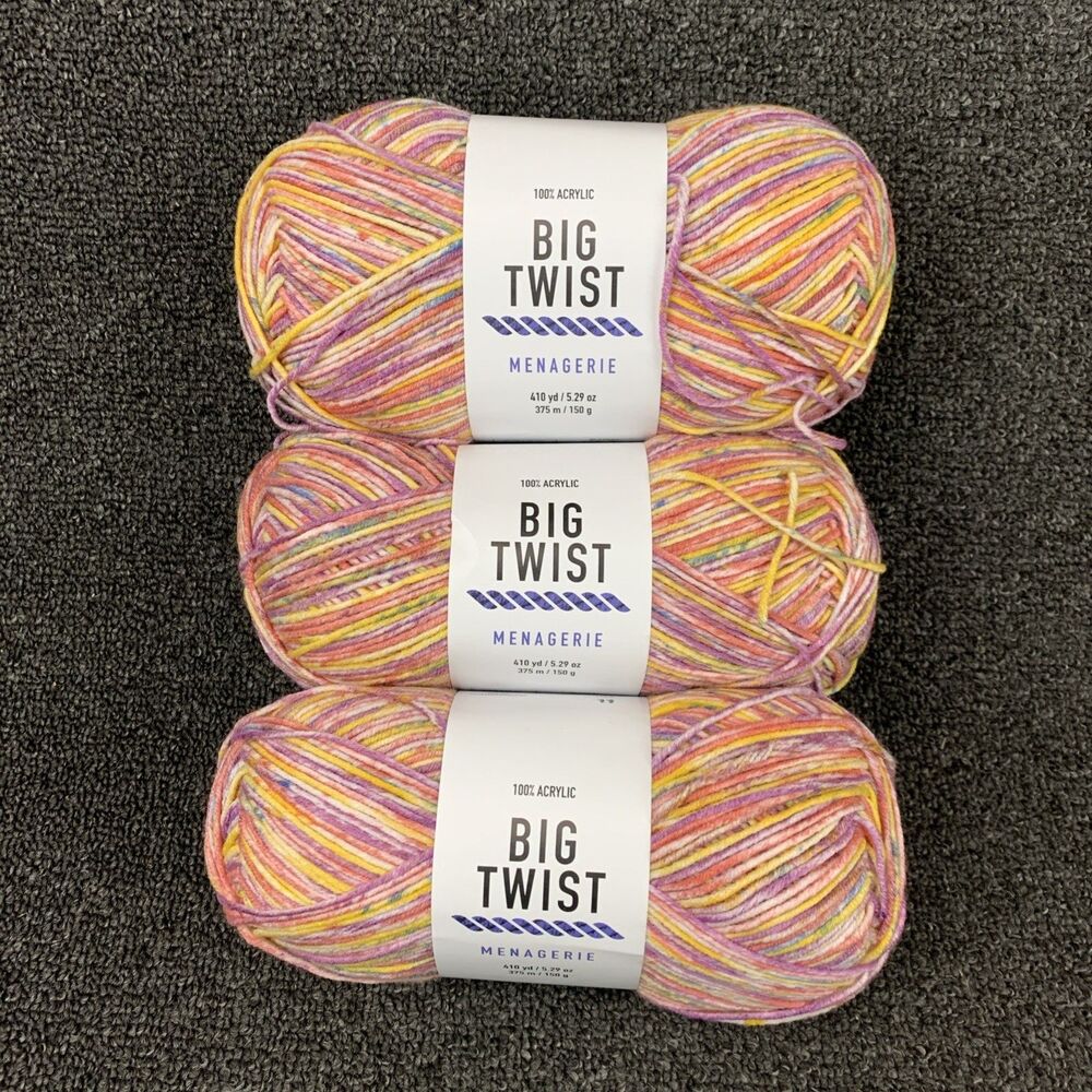 Lot of 3 Big Twist Menagerie Yarn Color is Hummingbird 410 yds NEW Discontinued